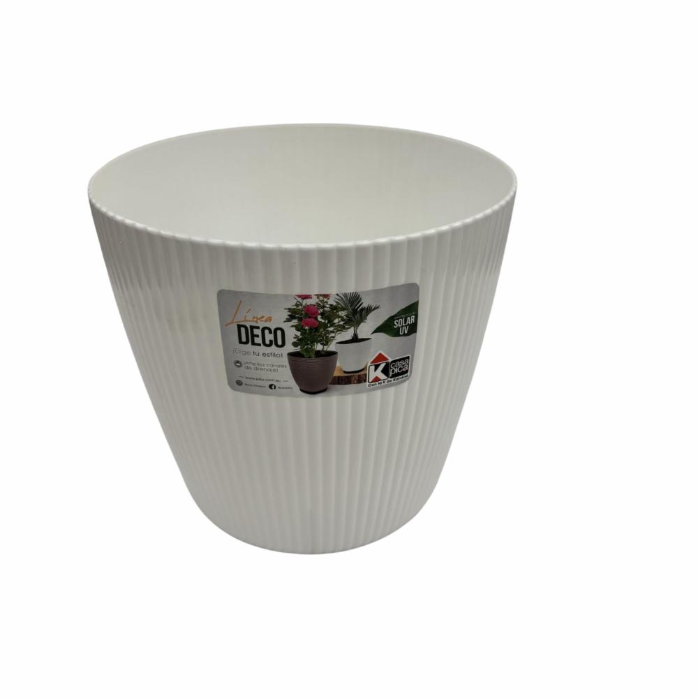 Macetero Deco Glam Blanco CASA PICA 6 Lts Pequeño - Imagen 4