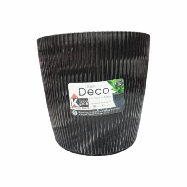 Macetero Deco Glam Negro CASA PICA 1O Lts Mediano