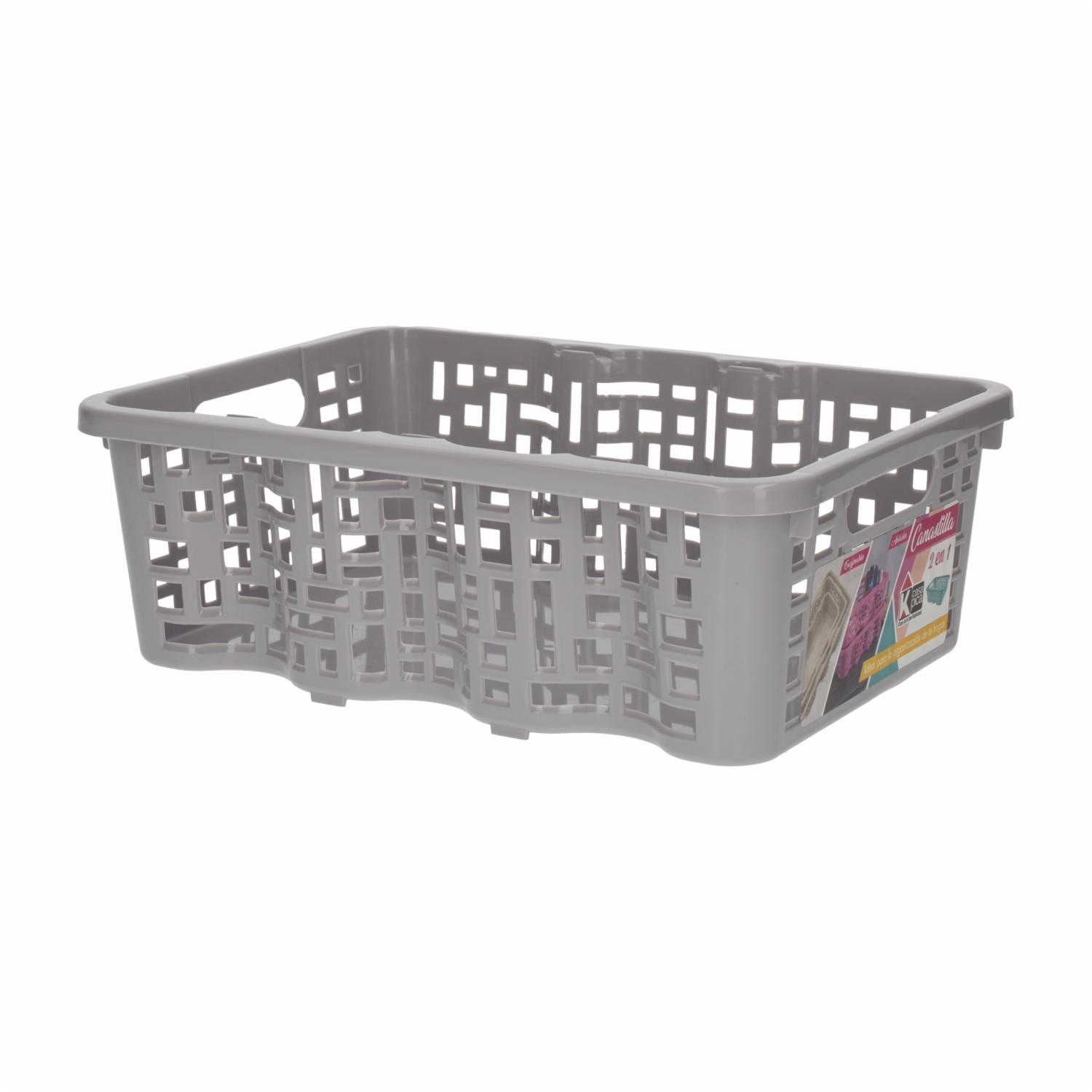Canastilla 2 En 1 Gris CASA PICA Unidad - Imagen 2