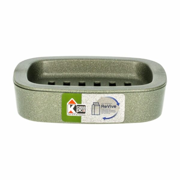 Jabonera Plástica Color Verde Aluminio Colección Revive CASA PICA Unidad