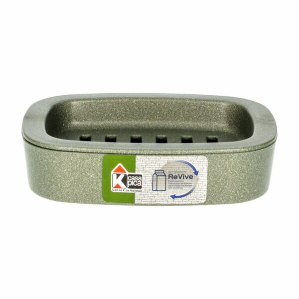 Jabonera Plástica Color Verde Aluminio Colección Revive CASA PICA Unidad
