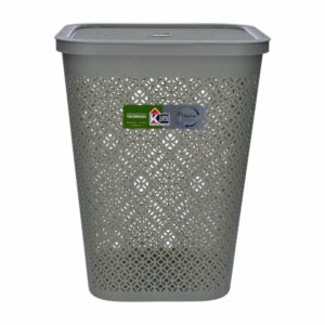 Cesto Plástico Con Tapa Color Verde Aluminio Verde Colección Revive CASA PICA Unidad