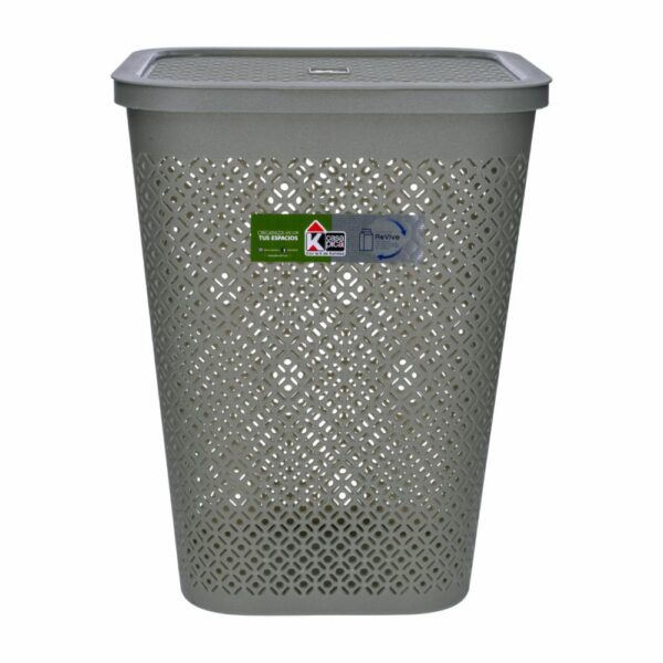 Cesto Plástico Con Tapa Color Verde Aluminio Verde Colección Revive CASA PICA Unidad
