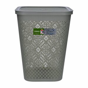 Cesto Plástico Con Tapa Color Verde Aluminio Verde Colección Revive CASA PICA Unidad