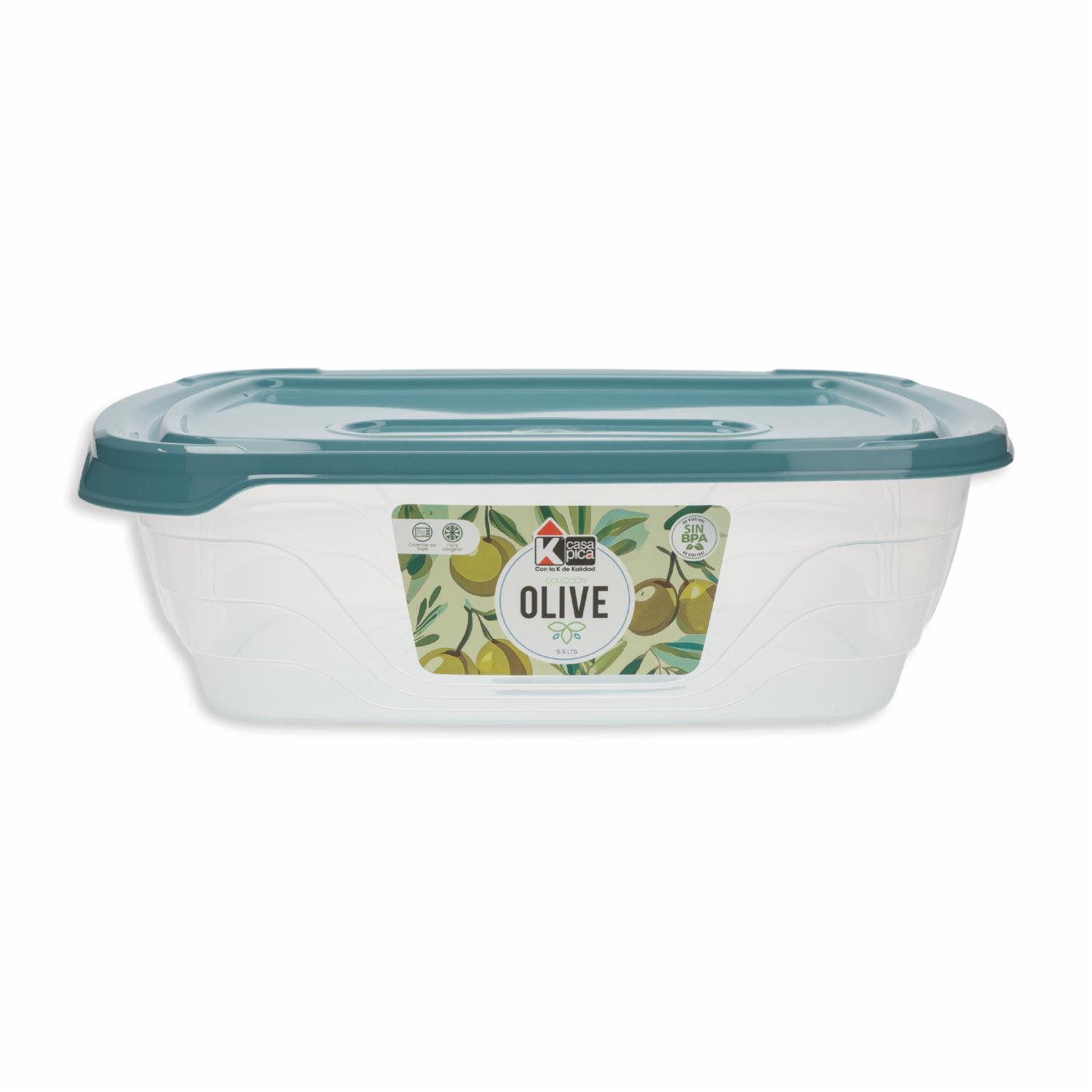 Repostero Rectangular Línea Olive Color Celeste CASA PICA 5,5 Litros - Imagen 2