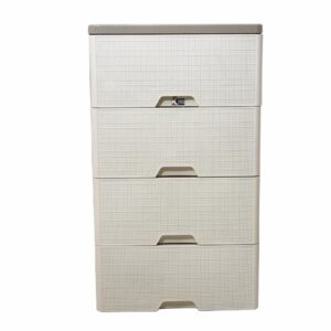 Cajonera Yute Crema Con Beige CASA PICA 4 Pisos