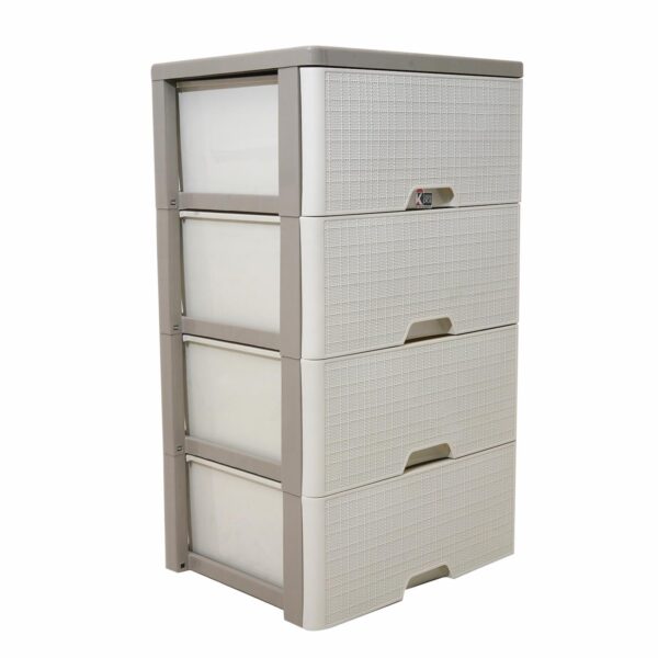 Cajonera Yute Crema Con Beige CASA PICA 4 Pisos - Imagen 2