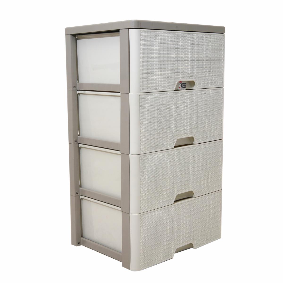 Cajonera Crema Con Beige CASA PICA 4 Pisos