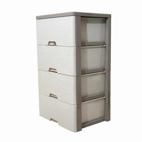 Cajonera Yute Crema Con Beige CASA PICA 4 Pisos - Imagen 3