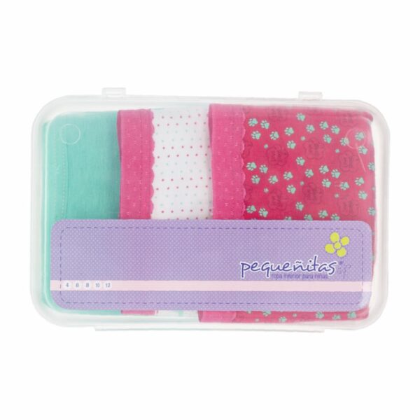 Panties Para Niñas Pack X 3 Uds Fucsia Y Turquesa PEQUEÑITAS - Imagen 2