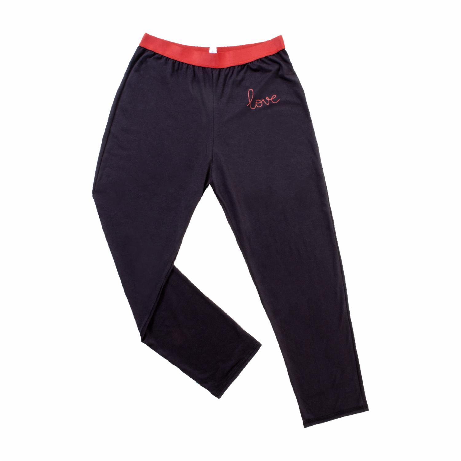 Pijama Manga Larga Y Pantalón Blanco Con Negro GYM - Imagen 3