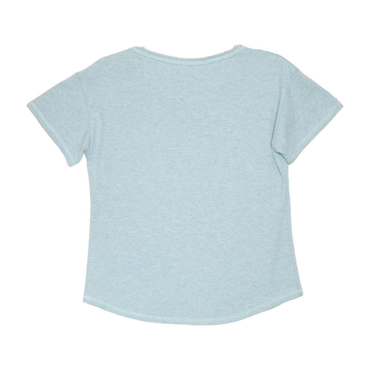 Pijama Camiseta Manga Corta Turquesa Y Pantalón De Tela Gris BAMBOLOO - Imagen 4