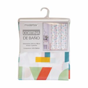 Cortina De Baño Diseño De Letras MODERTEX 180 Cm X 180 Cm