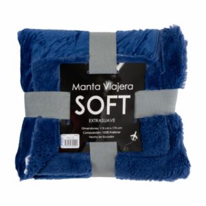 Cobija Suave Y Aislante Acabado Afelpado Tono Azul MODERTEX 115 Cm X 170 Cm
