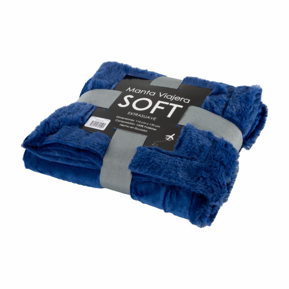 Cobija Suave Y Aislante Acabado Afelpado Tono Azul MODERTEX 115 Cm X 170 Cm - Imagen 2