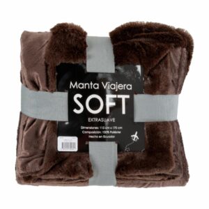 Cobija Suave Y Aislante Acabado Afelpado Tono Café MODERTEX 115 Cm X 170 Cm