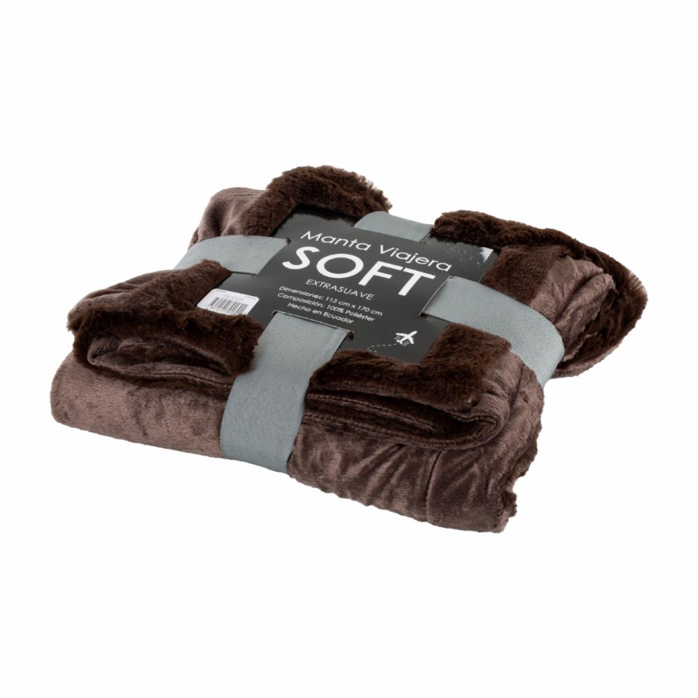Cobija Suave Y Aislante Acabado Afelpado Tono Café MODERTEX 115 Cm X 170 Cm - Imagen 2