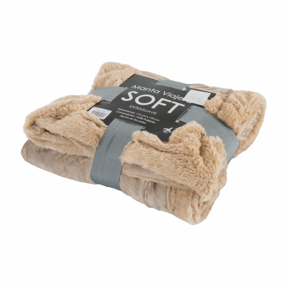 Cobija Suave Y Aislante Acabado Afelpado Tono Beige MODERTEX 115 Cm X 170 Cm - Imagen 2