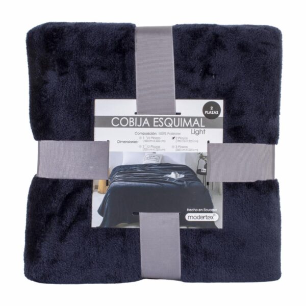 Cobija Esquimal Light Azul Marino MODERTEX 2 Plazas