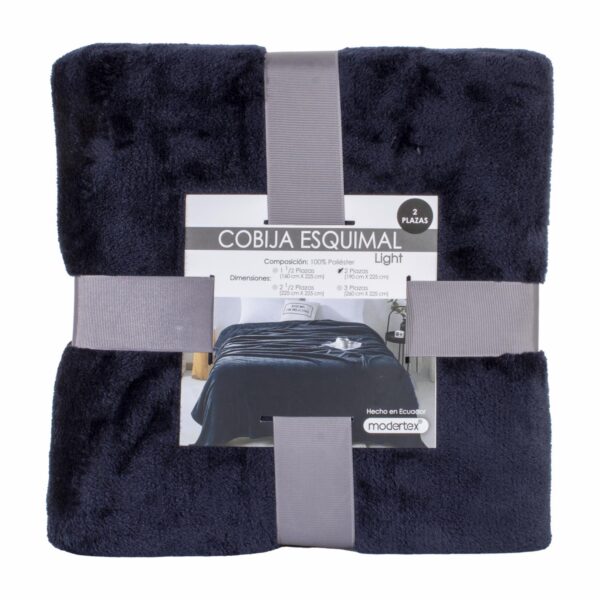 Cobija Esquimal Light Azul Marino MODERTEX 2 Plazas
