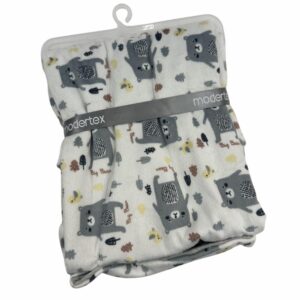 Cobija Para Bebé Mink Diseño Oso Gris MODERTEX 75 X 105 Cm