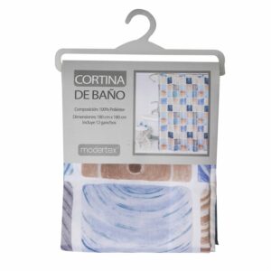 Cortina De Baño Cuadriculada MODERTEX 180 X 180 Cm