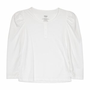 Camiseta Manga Larga Hombros Abombados Blanca MGX KIDS