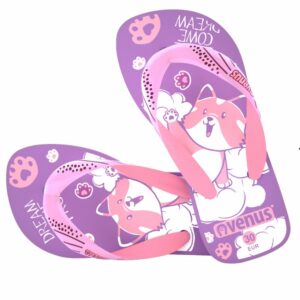 Zapatilla De Niña Con Tiras Diseño Kitty Violeta Con Rosado VENUS