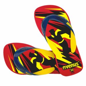 Zapatilla De Niño Con Tiras Diseño Relámpago Rojo Con Azul VENUS