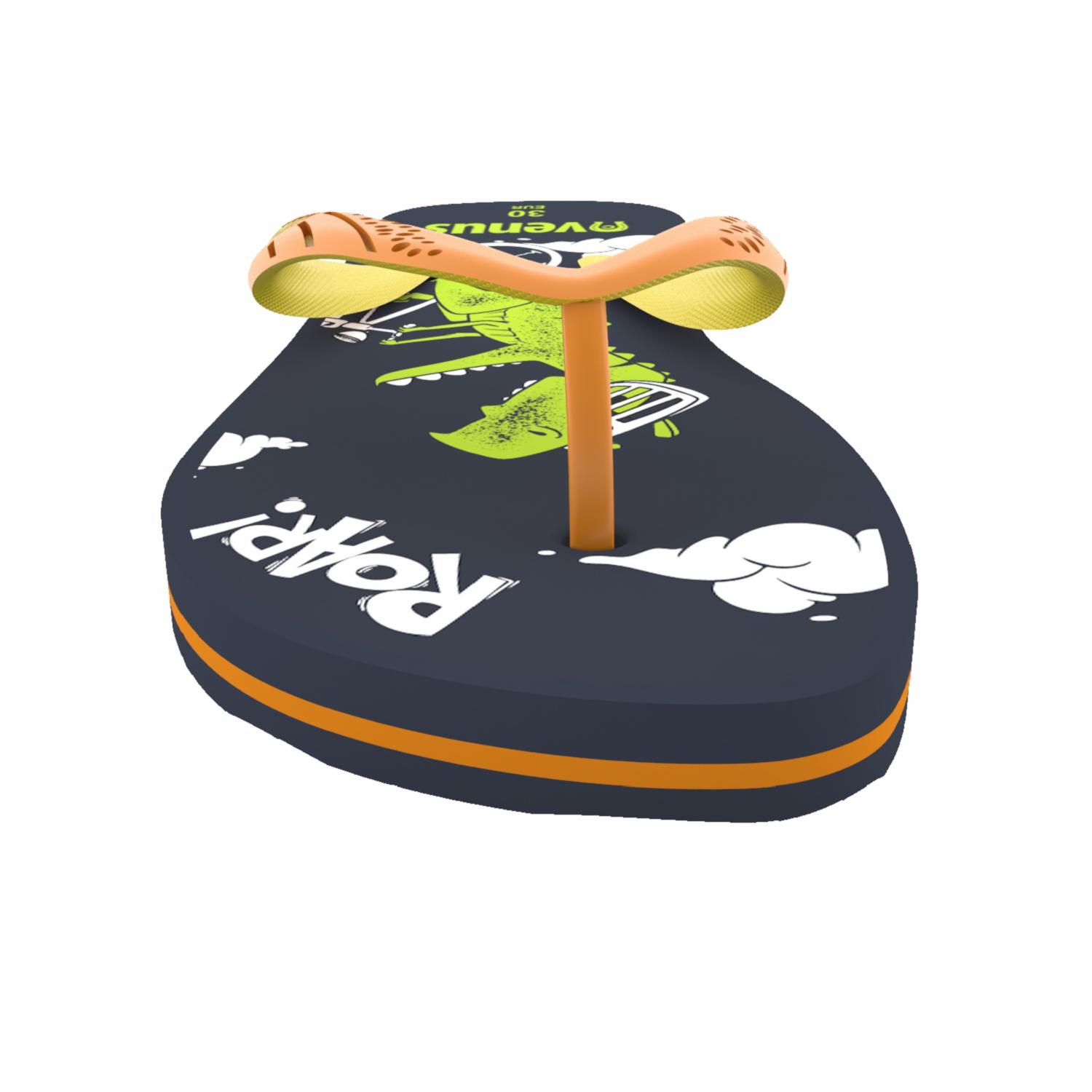 Zapatilla De Niño Con Tiras Diseño Roar Azul Con Anaranjado VENUS - Imagen 2