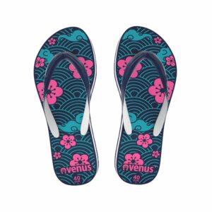 Zapatilla De Dama Con Tiras Diseño Geranio Azul Con Rosado VENUS