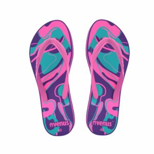 Zapatilla De Dama Con Tiras Diseño Serpentina Fucsia Con Violeta VENUS