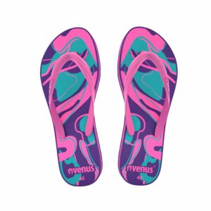 Zapatilla De Dama Con Tiras Diseño Serpentina Fucsia Con Violeta VENUS