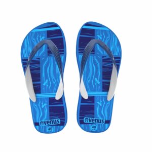 Zapatilla De Caballero Con Tiras Diseño Cascada Azul Con Celeste VENUS