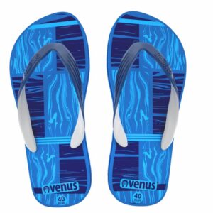 Zapatilla De Caballero Con Tiras Diseño Cascada Azul Con Celeste VENUS