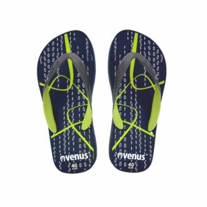Zapatilla De Caballero Con Tiras Diseño Entrelazado Azúl Con Gris VENUS