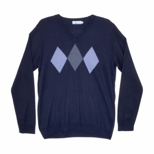 Sweater Cuello En V Azul