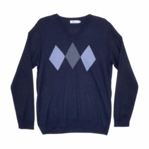 Sweater Cuello En V Azul BLUE
