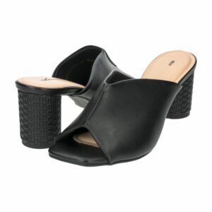 Sandalia De Taco Tipo Magnolia Mule Negra TREND & STYLE