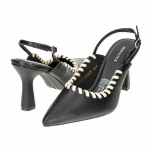 Zapato De Tacón Con Correa Al Talón Negra TREND & STYLE