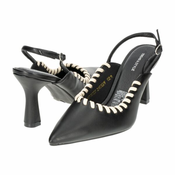 Zapato De Tacón Con Correa Al Talón Negra TREND & STYLE