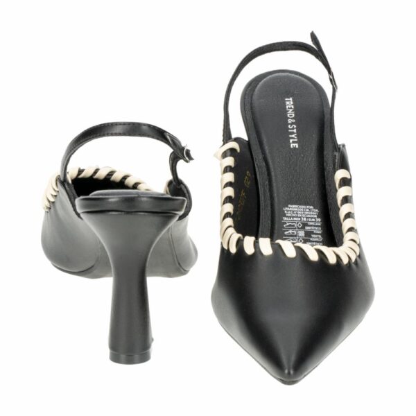 Zapato De Tacón Con Correa Al Talón Negra TREND & STYLE - Imagen 3