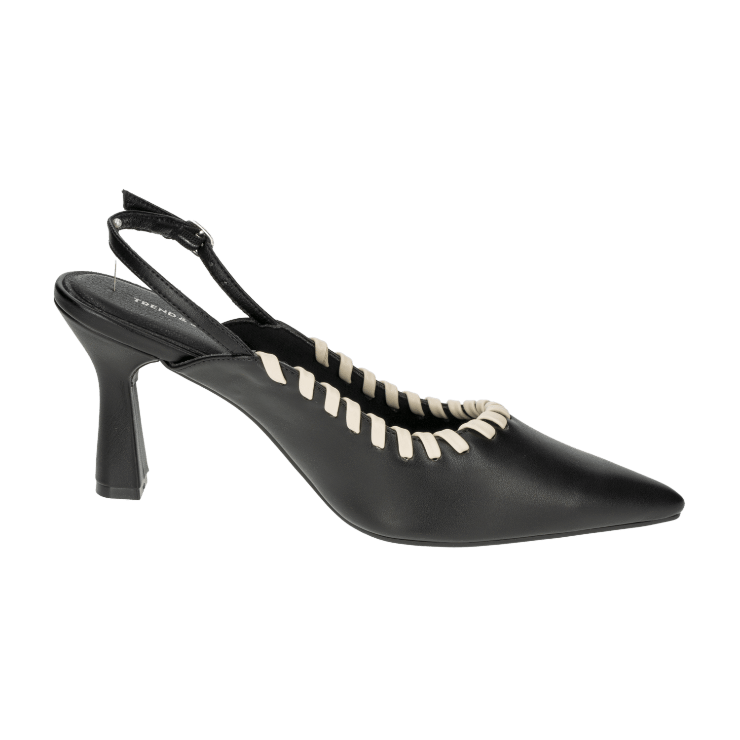 Zapatos De Tacón Con Correa Al Talón Negra TREND & STYLE