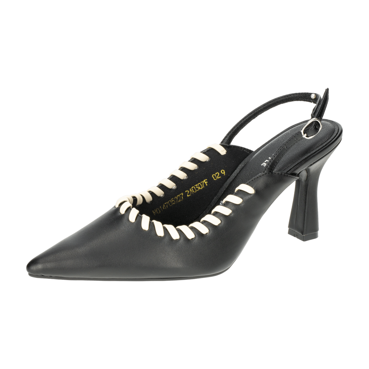 Zapatos De Tacón Con Correa Al Talón Negra TREND & STYLE
