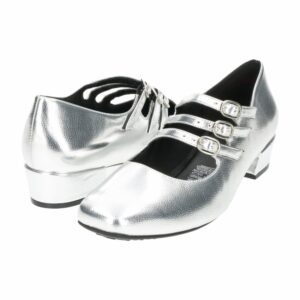 Zapato De Tacón Bajo Con 3 Correas Plateado TREND & STYLE