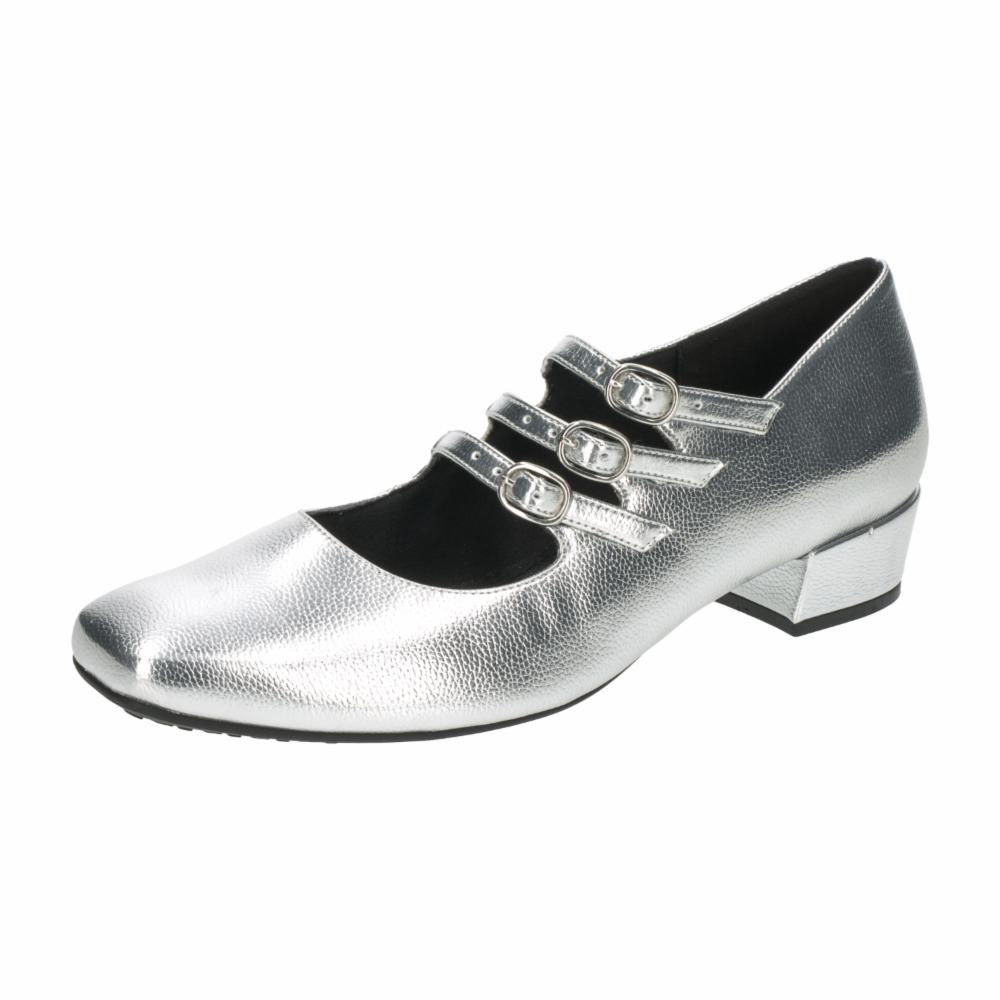 Zapato De Tacón Bajo Con 3 Correas Plateado TREND & STYLE - Imagen 5