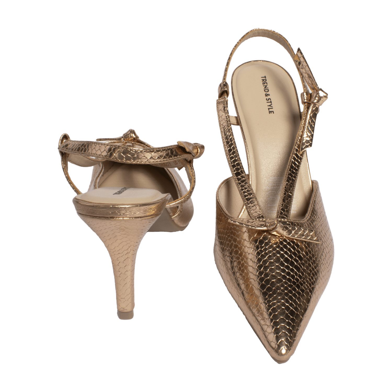 Zapatos Taco Fino Destalonado Punta Tiras Cruzadas TREND & STYLE