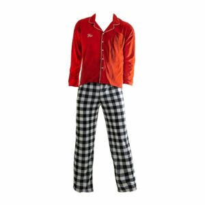 Pijama Abierta Para Caballero Manga Corta Tono Rojo Combinado Grande GRECO