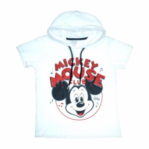 Camiseta Con Capucha Manga Corta Mickey Mouse Crudo DISNEY