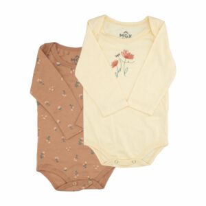 Body Bebé Niña Manga Larga Flores Rosado MGX BABY